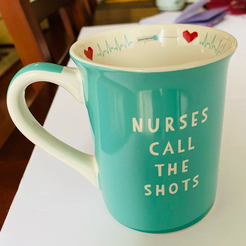 Enesco Our Name is Mud Nurse Stoneware Mug Blue Green Turquoise Nurses Day